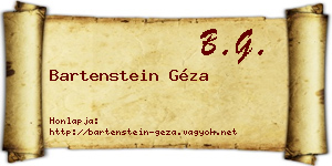Bartenstein Géza névjegykártya