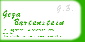 geza bartenstein business card